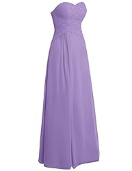 JAEDEN Women's Chiffon Sweetheart Pleat Strapless