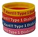 Type 1 Diabetes Bracelets Insulin Dependent Medical Alert(Pack of 4) Blue, Pink, Yellow, Red Plus Bonus Wellness Article Included