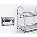 NEX Dish Rack Stainless Steel Two Tier Draining Rack Rustless Storage Rack Lacquer Kitchen Supplies Drying Frame