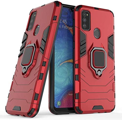 SHINESTAR Samsung M21 / M30s Case | Dual Layer Hybrid Armor Shockproof with Ring Grip Kickstand Case Cover for Samsung G