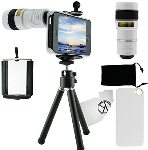 Amazon Com Camkix Iphone Se 5s 5 Camera Lens Kit 8x Telephoto Lens Mini Tripod Universal Phone Holder Hard Case For Apple Iphone Se 5s 5