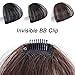 Stamped Glorious Clip in Bangs Hair Extensions Human Hair Bangs Clip in Fringe Bangs Human Hair Flat Air Bangs with Temple for Women One-piece Hairpiece (Color: Dark Brown)