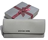 Michael Kors Jet Set Travel Flat Wallet Saffiano Leather (Optic White)