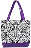 Ever Moda Damask Collection Tote Bag, Large 17-inch