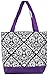 Ever Moda Damask Collection Tote Bag, Large 17-inch