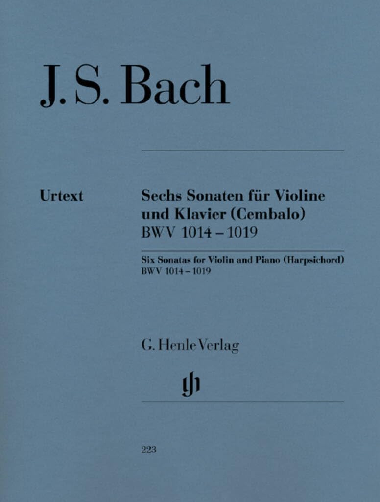Six Sonatas for Violin and Piano (Harpsichord) BWV 1014 - 1019 - violin and piano - (HN 223)