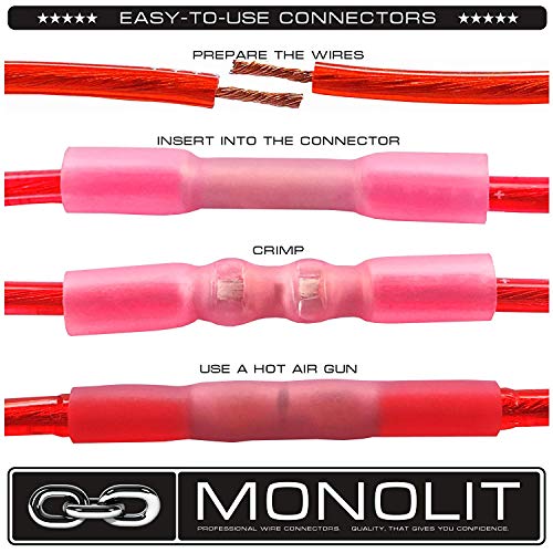 100 pcs Heat Shrink Butt Connectors Electrical Marine Automotive