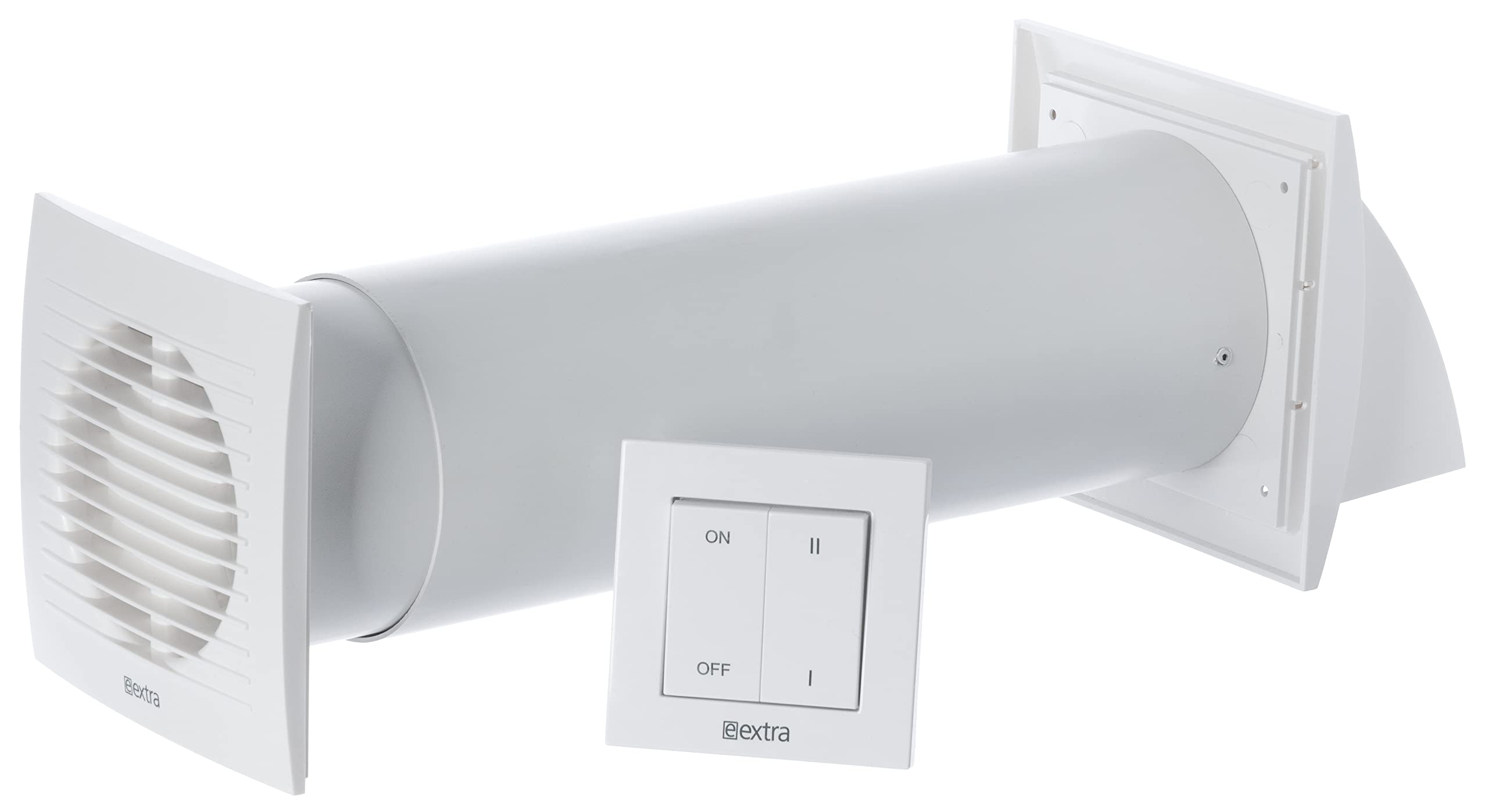 Steinberg14 MVHR Unit - Ø 100mm Single Room Heat Recovery Ventilation System with Switch - 4 inch Wall Heat Recovery Unit for Bathroom - Air Heat Exchanger with Heat Recovery up to 85% — image 1