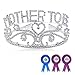 Konsait Mother to Be Tiara with Dad To Be Pin & Grandma To Be Pin, Mom to Be Gift Tiara with Dad and Grandma Button for Baby Shower Favors and Baby Shower Gift Supplies