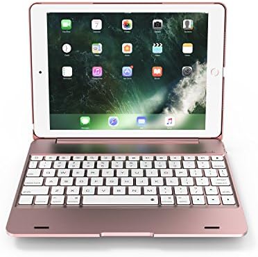 Azolt Ultrathin Folio Bluetooth Keyboard Case , with Auto Sleep / Wake for New iPad 2018 / iPad 9.7 Inch 2017 / iPad Air 2 / iPad Air / iPad Pro 9.7 (Rose Gold)
