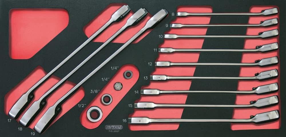 KS Tools 713.2027 GearPlus Ratchet Combination Wrench Module with 16 Pieces