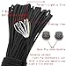 Evniset Survival Hiking Boot Laces – Wilderness Emergency Fire Starter, Nine core Paracord Shoelaces, 1 Pairs with 2 Double-Hole End Spring Toggle Stopper Slider, Blackthumb 2