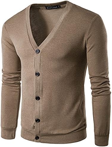 Kemilove Men's V-Neck/Crew Neck Pullover Sweater Soft Merino Wool Cotton Mix Knit