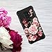 TIANLI Samsung Galaxy S9 Plus Case Dual Layer Beautiful Flowers Women/Girls Shockproof Protection Slim Smooth Protective Floral Cover - Black