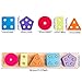 Wooden Educational Toys Best Christmas Gifts for 1 2 3 Year Old and Up Boys Girls Toddler Toys Shape Color Recognition Geometric Board Blocks Sorting & Stacking Preschool Toys Non-Toxic (16IN)