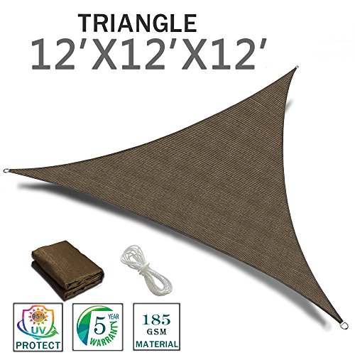 UPC 745560540374, SUNNY GUARD 12&#39; x 12&#39; x 12&#39; Brown Triangle Sun Shade Sail UV Block for Outdoor Patio Garden