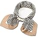 Silk Like Scarf Square Satin Hair Scarf Fashion Stripe Neck Scarfs for Women Beige 27'' x 27''