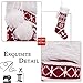 Valery Madelyn 21 inch Traditional Red White Knitted Christmas Stockings Set of 2 with Snowflakes, Christmas Tree and Faux Fur Cuff Design, Themed with Christmas Tree Skirt (Not Included)