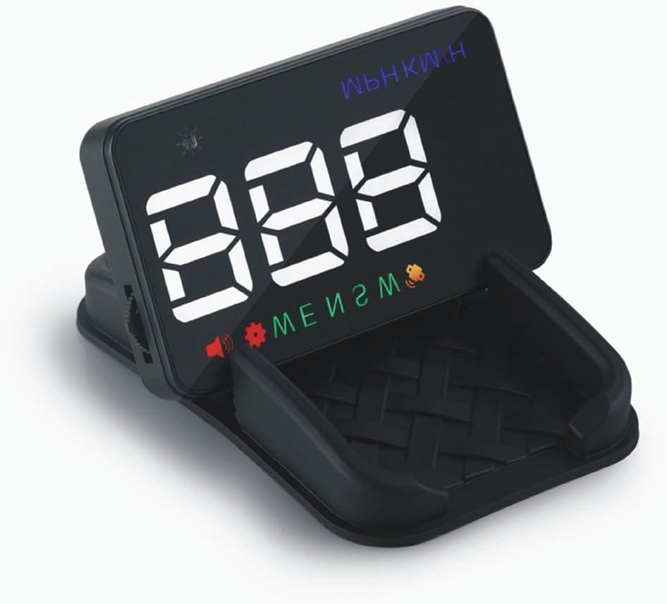 3.5'' GPS Universal HUD Head Up Display KMH MPH Over Speed Alarm Speedometer with Compass for 12V Vehicle Windshield Projector with Film, Cigarette Lighter Powered & 2 Models