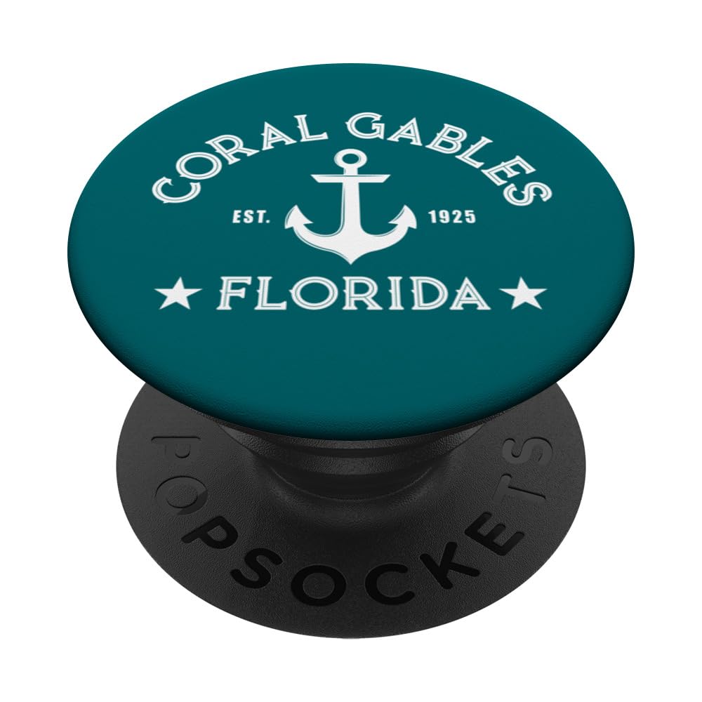 CORAL GABLES FL Nautical Design W. Anchor, Est 1925 PopSockets Swappable PopGrip โ image 1