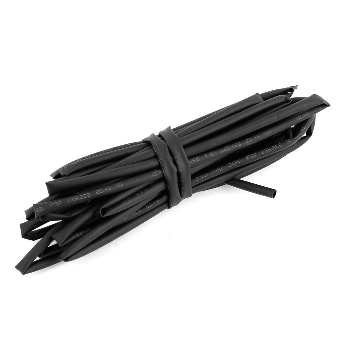 Sourcingmap Rate 2:1 Black Polyolefin 4mm Dia Heat Shrink Shrinkable Tube 5M