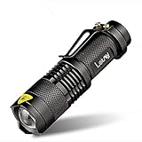 LETMY Tactical Led Flashlight, Ultra Bright LED Handheld Flashlight, Portable Outdoor Water Resistant Torch with Adjustable Focus and 5 Light Modes for Camping Hiking (Mini flashlight)