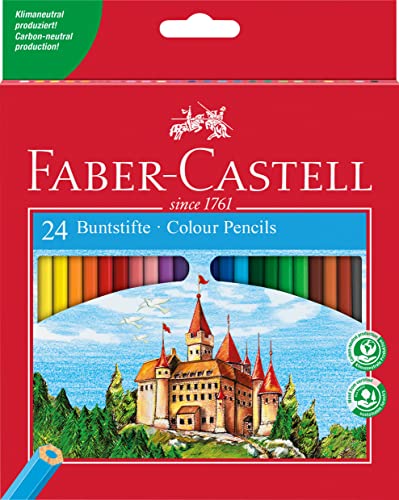 120124 - Set de lápices de colores Castle, 24 piezas, hexagonales, irrompibles, para niños y adultos