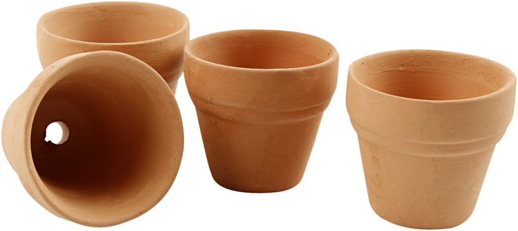 Creativ 50655 Flower Pots, D: 3,4 cm, 48 pcs, Red