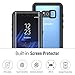 MoKo Samsung Galaxy S8 Waterproof Case, Ultra Protective Case with Built-in Screen Protector Shock-Absorbing Bumper Dustproof Submersible Full-Body Case for Galaxy S8 Only, Black + Blue