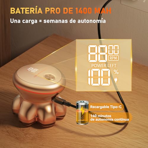 MAXGROOM Pro Men's Head Shaver, Men's Shaver, Wet and Dry Bald Shaver, 140 Mins Use, 7 Heads, Magnetic, 100% Waterproof, Gold