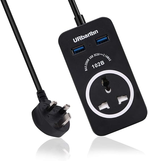 URbantin Portable Extension Lead with 2 USB Slots UK Amazon.co.uk