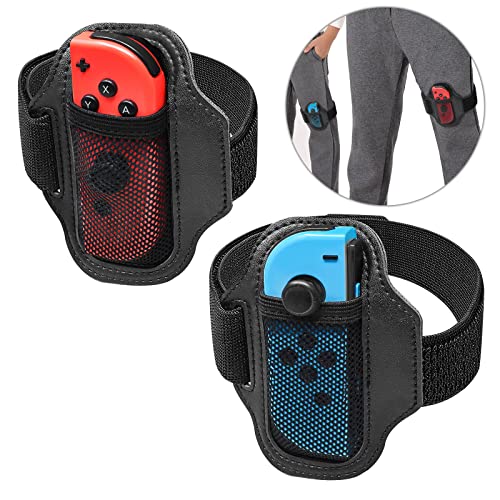 Leg Band Strap for Nintendo Switch/Switch OLED Ring Fit Adventure Game/Switch Sports Play Soccer 2022, Adjustable Elastic Sport Movement Leg Band- 2 Pack