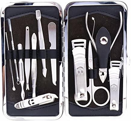 12 Pcs Stainless Steel Nail Clipper Set Nail Tools Manicure &amp; Pedicure Set Travel &amp; Grooming Kit with Luxurious Case