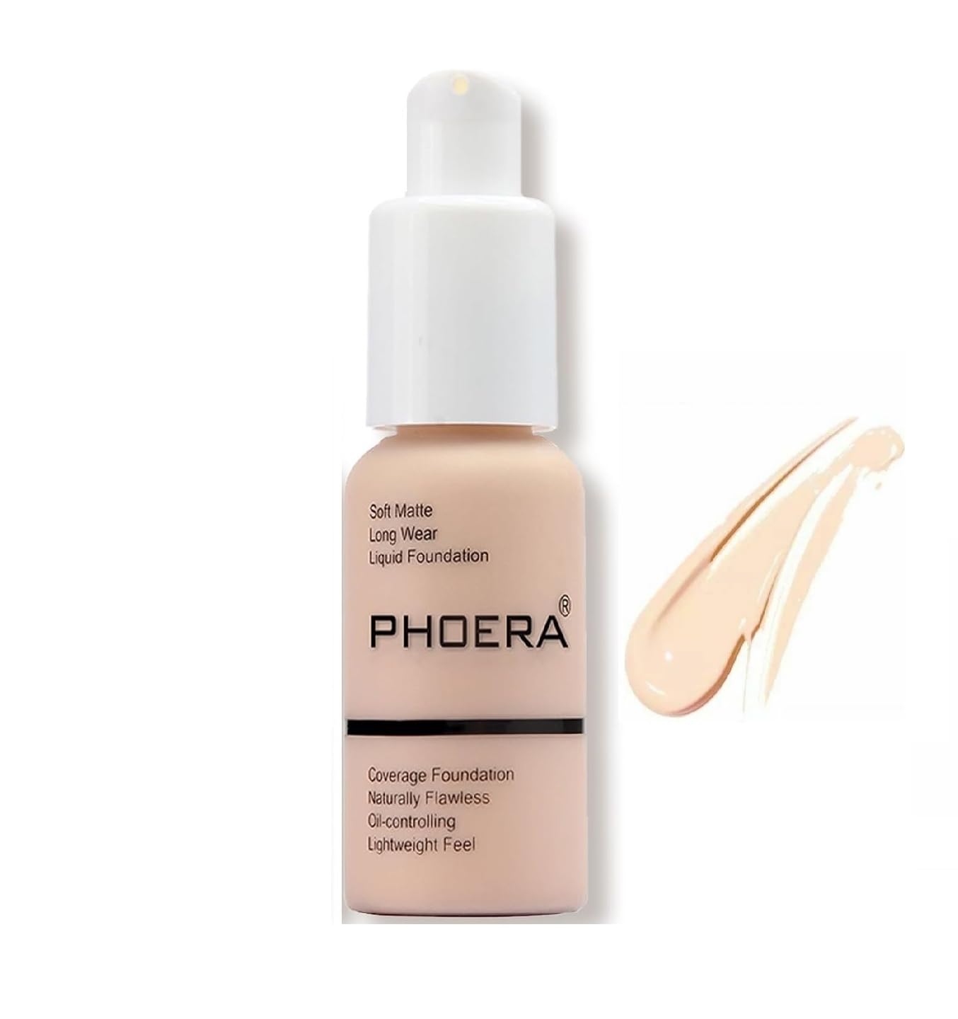 Aquapurity Phoera® Full Coverage Foundation Soft Matte Oil Control Concealer 30ml Flawless Cream Smooth Long Lasting 24HR UK (F101 PORCELAIN)