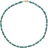 TACBSP Turquoise Beaded Necklace for Women Natural Turquoise Choker Necklace Beach Surfer Necklace Boho Jewelry for Women