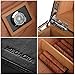 MEGACRA Desktop Cigar Humidor, Cedar & Leather Cigar Storage Box Well Seal Design with Tray and Adjustable Divider, Glass Hygrometer and Rectangle Humidifier, Holds 25-50 Cigars (Dark Black)