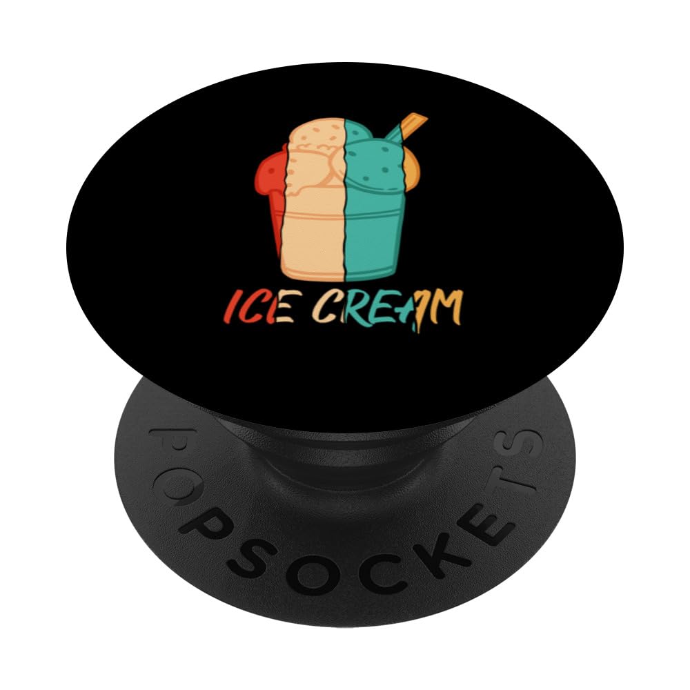 Retro Gelato Maker Frozen Dessert Lover Ice Cream PopSockets Swappable PopGrip