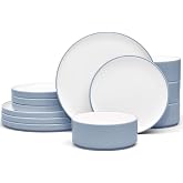 Noritake ColorTex Stone Aqua 12-Piece Dinnerware Set, Service for 4