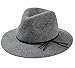 Tomily Women's Panama Fedora Hat 100% Wool Cap with Strap