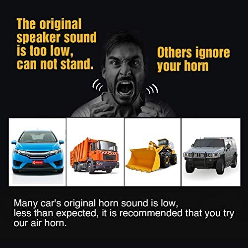 150DB Super Loud Train Horns kit for Trucks, 4 Air Horn Trumpet for Car Truck Train Van Boat, with 120 PSI 12V Compressor and Gauge (120 PSI 12V -Black) - Thumbnail 2