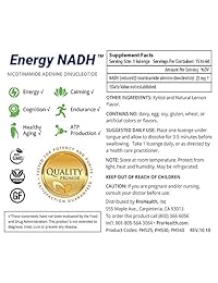 ProHealth Energy NADH (25 mg, 30 lozenges) impulsa la energía, la memoria y el enfoque. Apoyo a la...