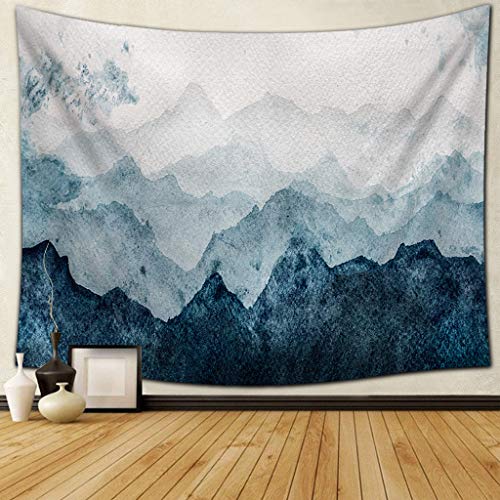charmsamx Foggy Mountain Misty Forest Tapestry Blue Mountain Magical Tapestry Natural Lanscape Snow Mountain Wall Hanging Tapestry Wall Hanging Decor for Bedroom Livingroom Dorm