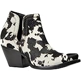 BMVY9 Womens Dixon Haircalf Western Boot Black And White Hair On 5.5