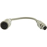CableWholesale at to PS/2 Keyboard Adapter, Din5 (at) Female to MiniDin6 (PS/2) Male, 6 inch