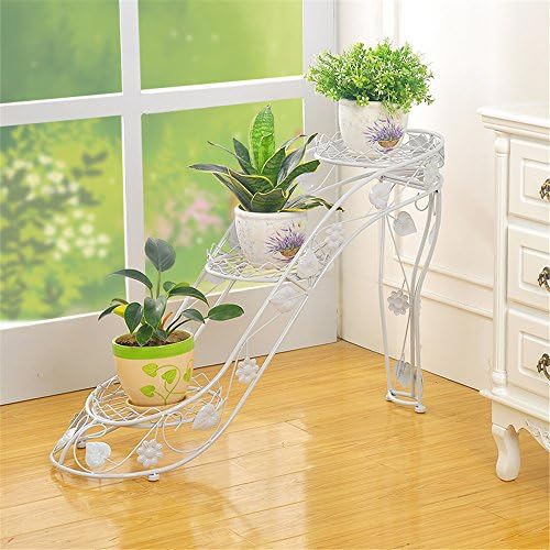NOHOPE High Heels Type 3 Tier Iron Flower Stand Indoor And Outdoor Living Room Balcony Flower Pot Racks,54Cm