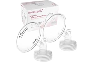 Nenesupply 15mm 2 pc Flanges Compatible with Spectra S2 S1 9 Plus Synergy Gold Breastpump Replacement to Spectra Pump Parts Flange Accessories Wide Mouth Work with Valve Backflow Protector Bottle