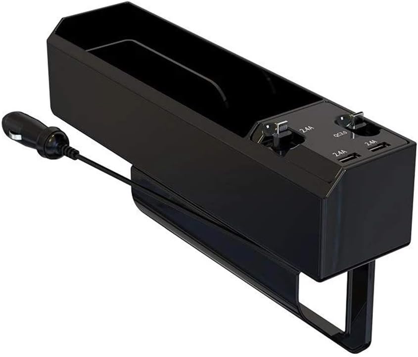 WonVon Car Seat Side Organizer Box 2.4A Car Seat Gap Organiser Dual USB