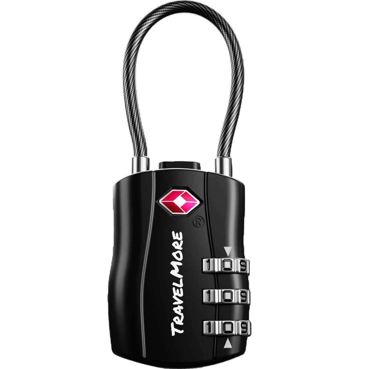 1-Pack TSA Approved Travel Combination Cable Luggage Locks for Suitcases & Backpacks | TSA Lock | Luggage Lock | Black