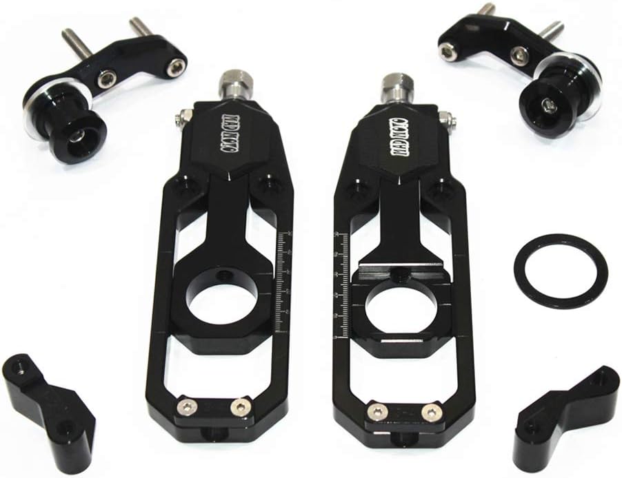 Motorcycle Chain Tensioner Adjuster with Spool (Black, GSXR1000 2007-2008)