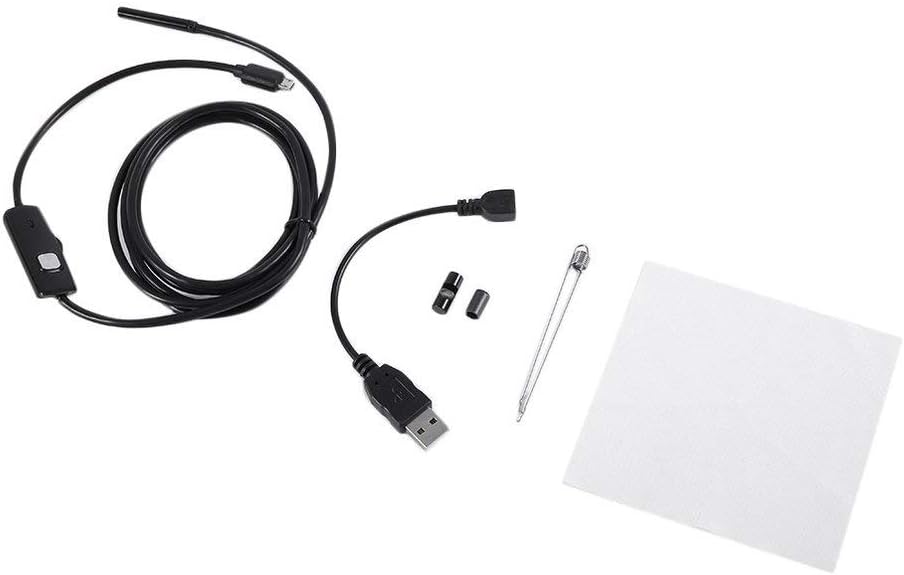 Deniseonuk 2M 6LED 5.5mm Lens 720P Endoscope Waterproof Inspection Borescope Focus Camera Lens USB Cable Waterproof Endoscope
